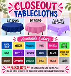 Tablecloth CLOSEOUTS